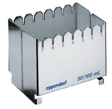 德國艾本德（Eppendorf）ReservoirRack,用于存放10mL、30mL和100mL試劑槽。最多可以放置7個試劑槽模塊或試劑槽
